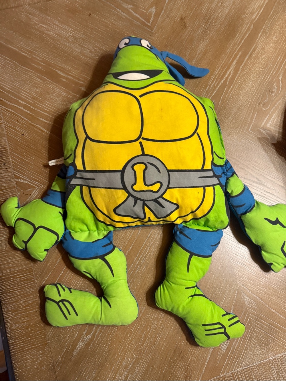 Vintage 90’s  Teenage Mutant Ninja Turtle Leonardo Pillow Pal - Well Loved